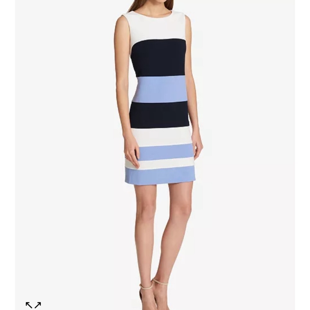 NWT TOMMY HILFIGER Colorblocked Sleeveless Scuba Sheath Dress Size 10